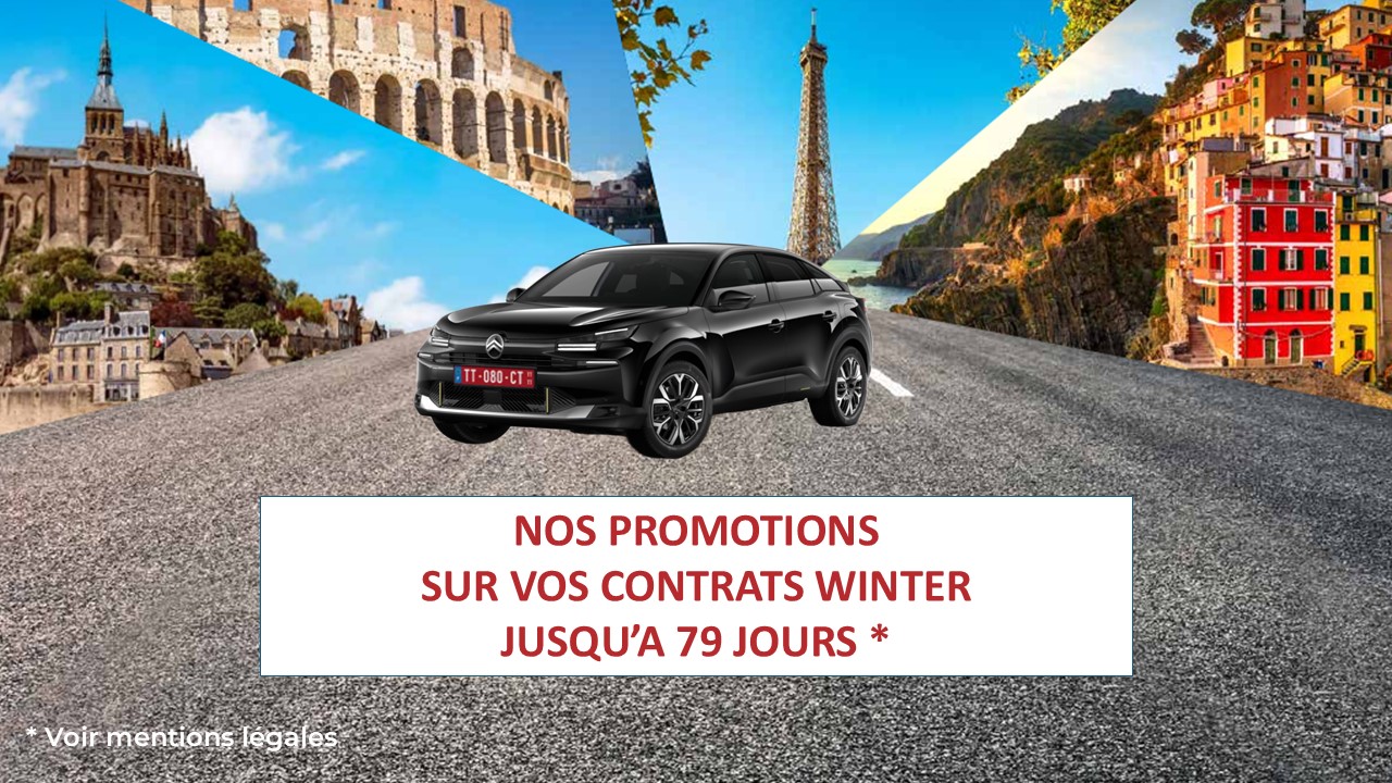 Pour une livraison du 1er décembre 2025 au 31 décembre 2025, bénéficiez de 150€ sur vos contrats de 1 à 79 jours