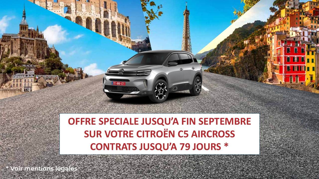 Pour une livraison du 06 août 2025 au 30 septembre 2025, bénéficiez de 450€ sur vos contrats de 1 à 79 jours
