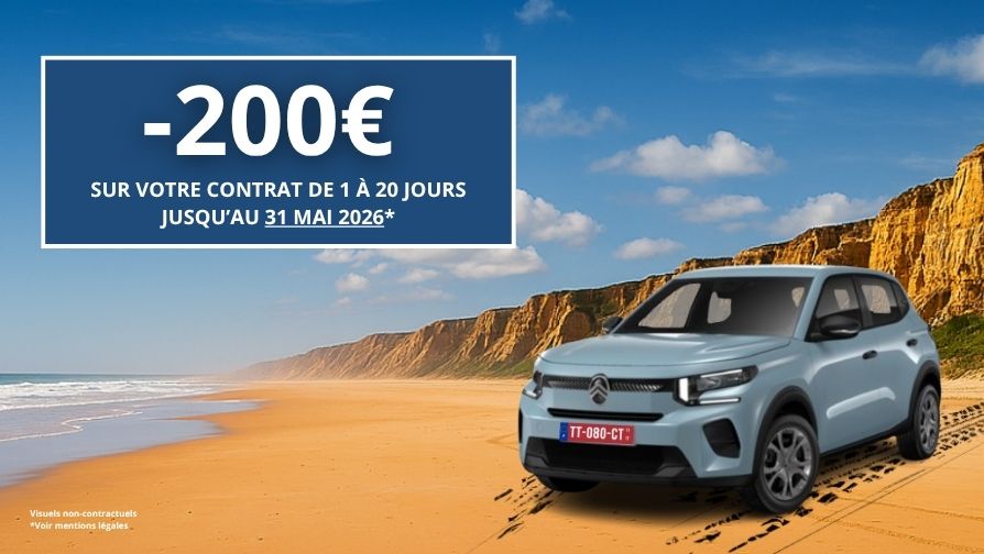 Remises exceptionnelles pour une réservation jusqu'à 20 jours.