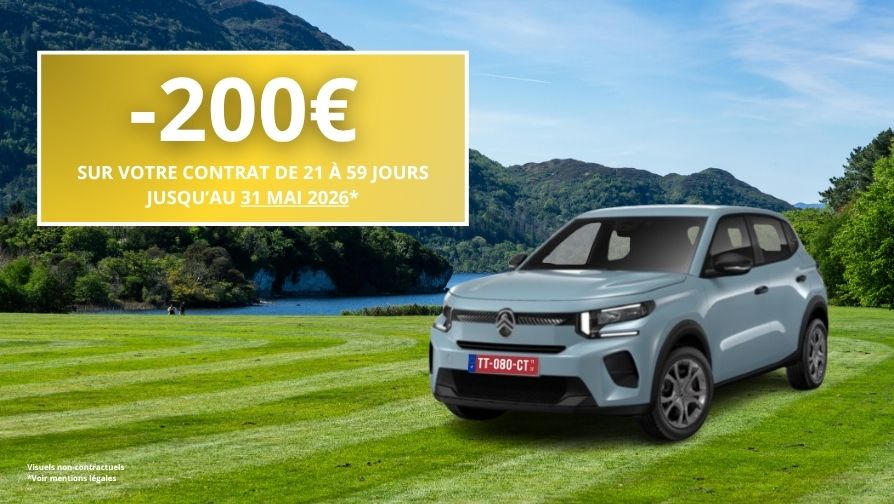 Remises exceptionnelles pour une réservation de 21 à 59 jours.