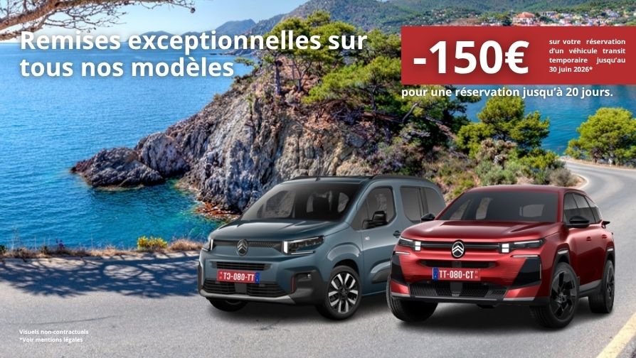 Remises exceptionnelles pour une réservation jusqu'à 20 jours.