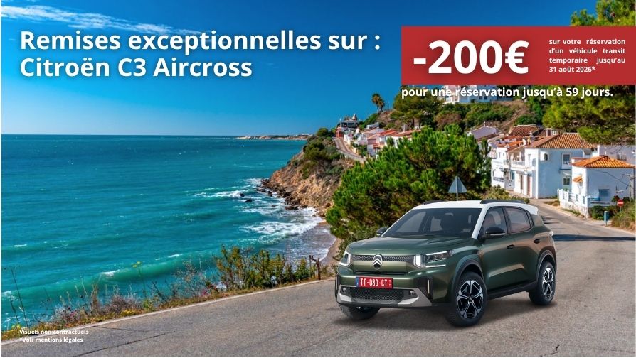 Remises exceptionnelles pour une réservation jusqu'à 59 jours.