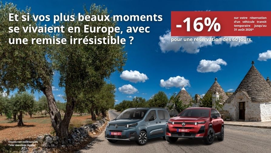 Remises exceptionnelles pour une réservation dès 60 jours.