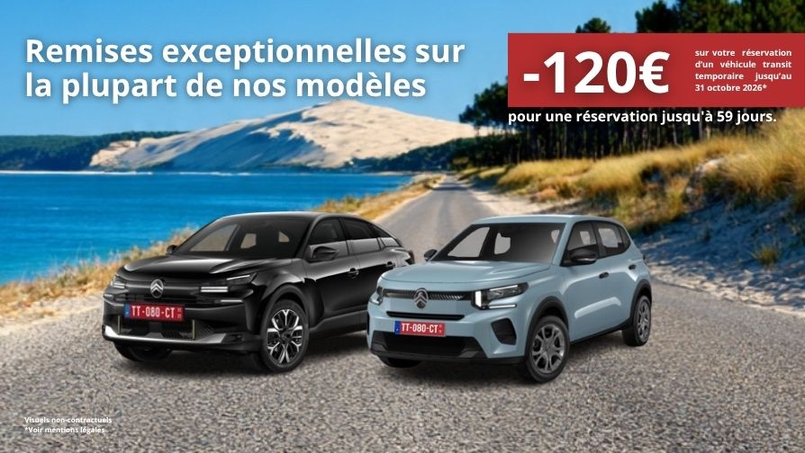 Remises exceptionnelles pour une réservation jusqu'à 59 jours.