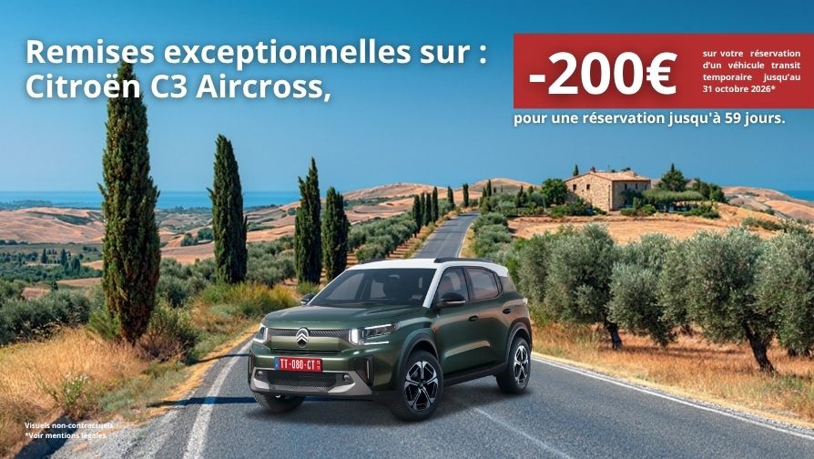 Remises exceptionnelles pour une réservation jusqu'à 59 jours.