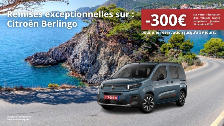Remises exceptionnelles pour une réservation jusqu'à 59 jours.